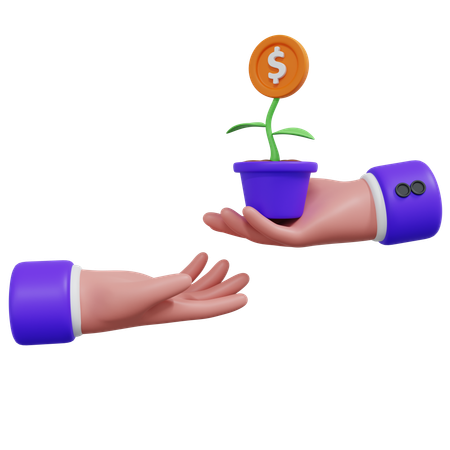 Planta de dinheiro  3D Icon