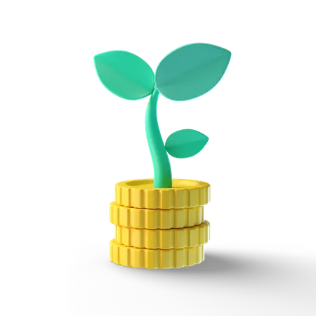 Planta de inversión  3D Illustration