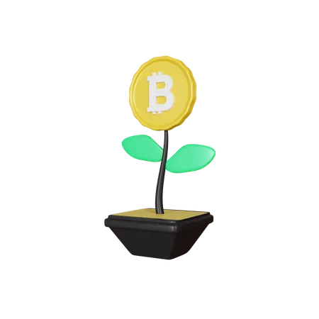 Planta de inversión bitcoin  3D Illustration