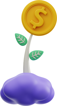 Planta de inversión en dólares  3D Icon