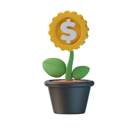 Planta de investimento  3D Icon