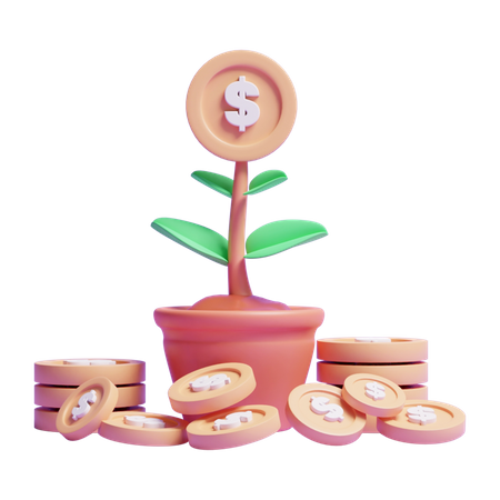 Planta de investimento  3D Icon