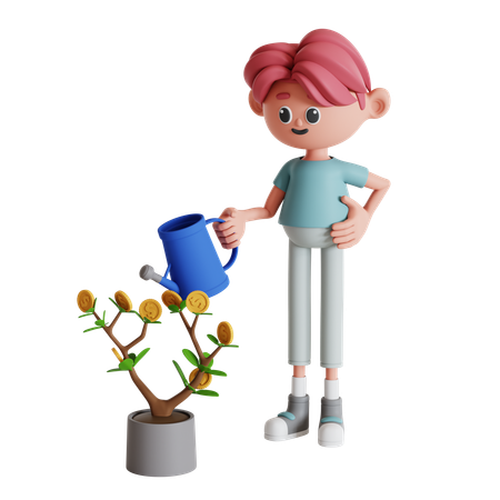 Planta de investimento para irrigação humana  3D Illustration