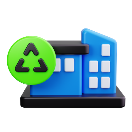 Planta recicladora  3D Icon