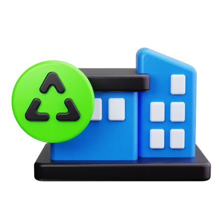 Planta recicladora  3D Icon