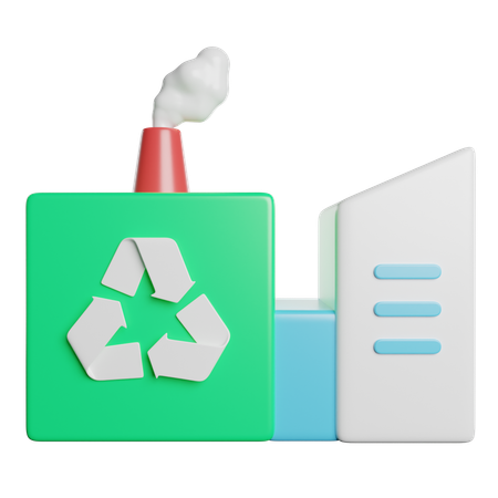 Planta recicladora  3D Icon