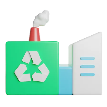 Planta recicladora  3D Icon