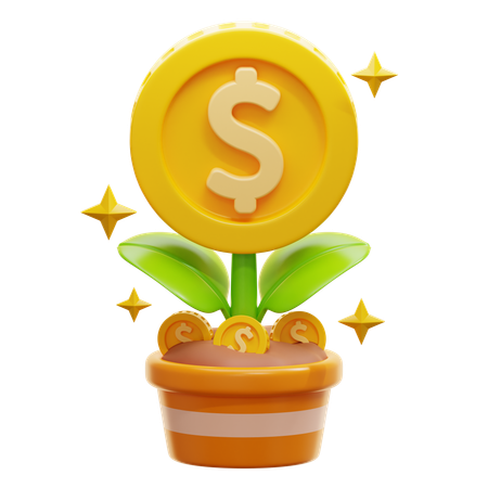 Planta de dinero  3D Icon