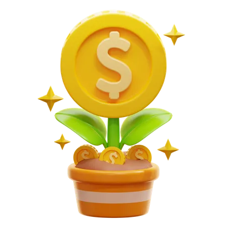 Planta de dinero  3D Icon