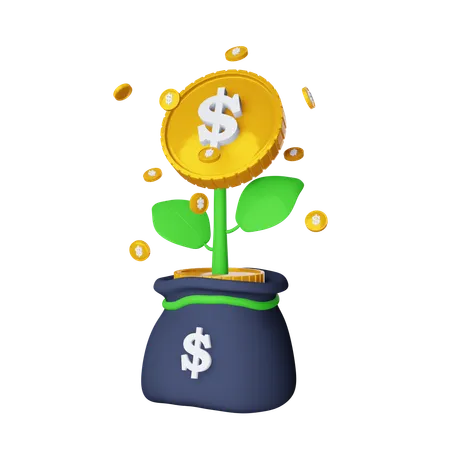 Planta de dinero  3D Icon