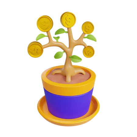 Planta de dinero  3D Icon