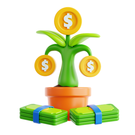 Planta de dinero  3D Icon