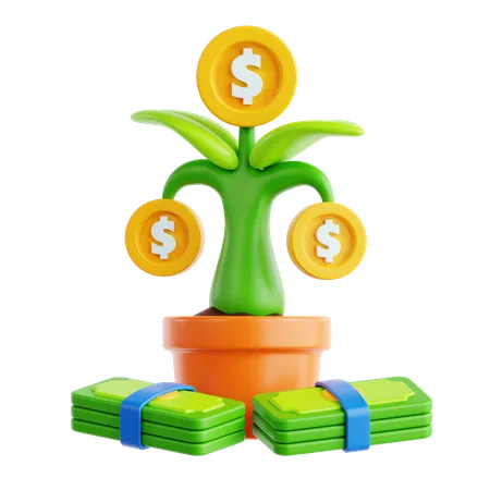 Planta de dinero  3D Icon