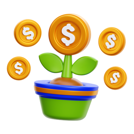 Planta de dinero  3D Icon