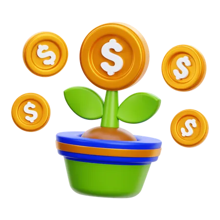 Planta de dinero  3D Icon