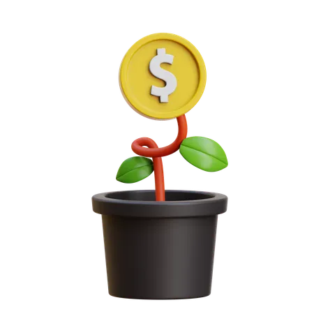 Planta de dinero  3D Icon