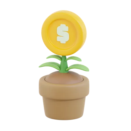 Planta de dinero  3D Icon