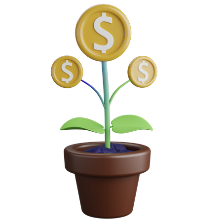 Planta de dinero  3D Icon