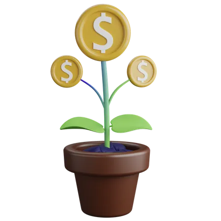 Planta de dinero  3D Icon