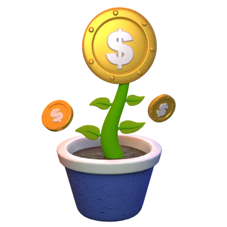 Planta de dinero  3D Icon