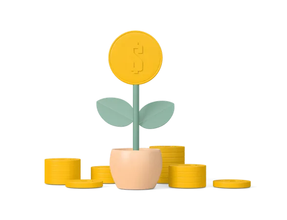 Planta del dólar  3D Icon
