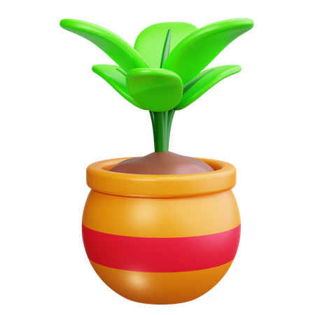 Vaso de planta  3D Icon