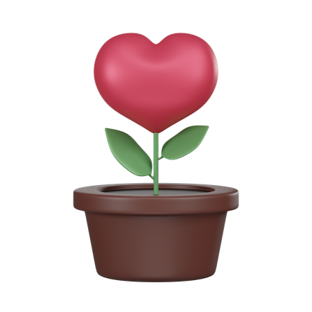 Planta en forma de corazón  3D Icon