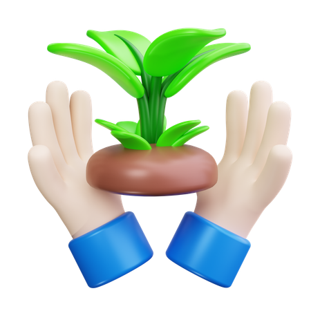 Planta en mano  3D Icon