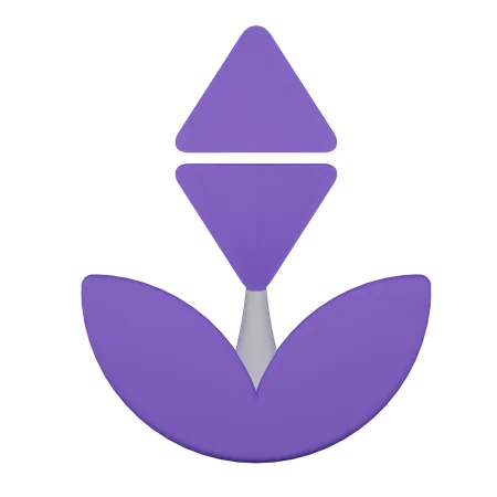 Render 3 D Objeto Aislado De Planta Ethereum Purpura Con Renderizado De Alta Calidad 3D Icon