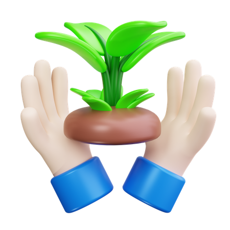 Planta na mão  3D Icon