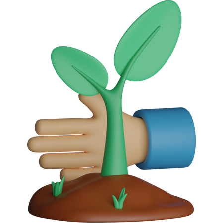 Plantando  3D Icon