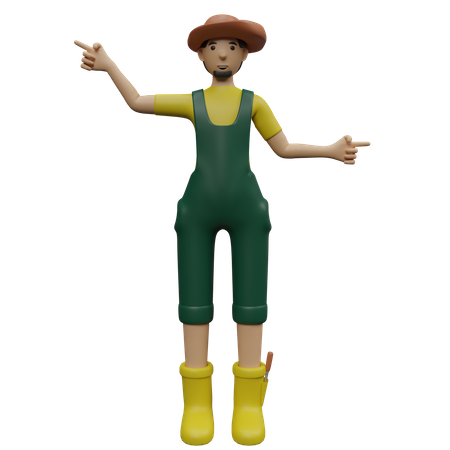 Plantation farmer  3D Illustration