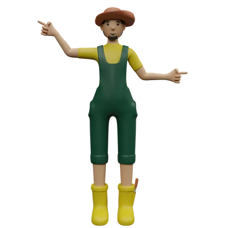 Plantation farmer  3D Illustration