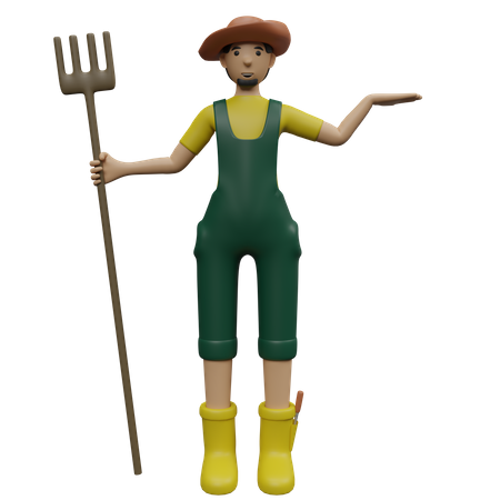 Plantation farmer 3D Illustration