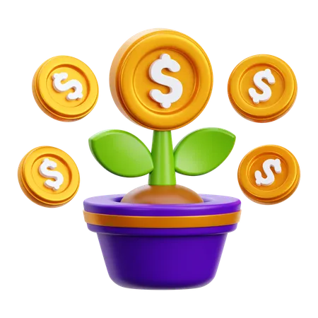 Plante dollar  3D Icon