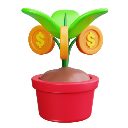 Plante dollar  3D Icon
