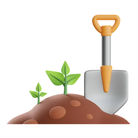 Planting  3D Illustration