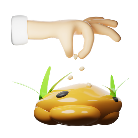 Planting Seed  3D Icon