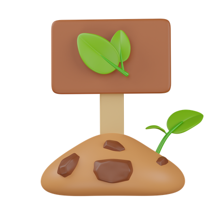 Planting sign  3D Icon