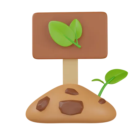 Planting sign  3D Icon