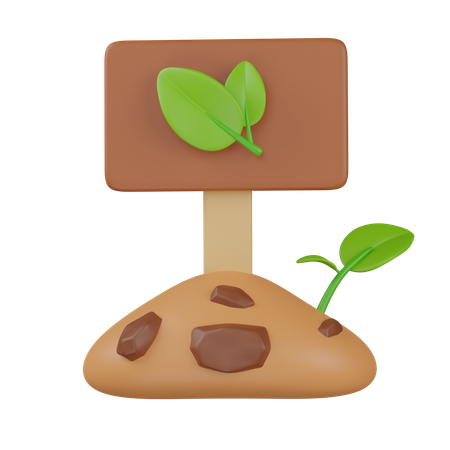 Planting sign  3D Icon