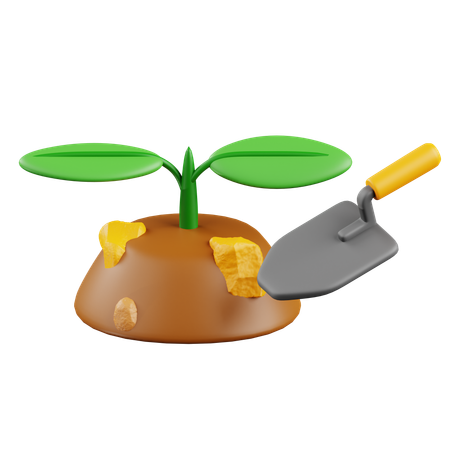 Plantando árvore  3D Icon