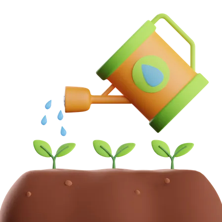 Plants Watering 3D Icon