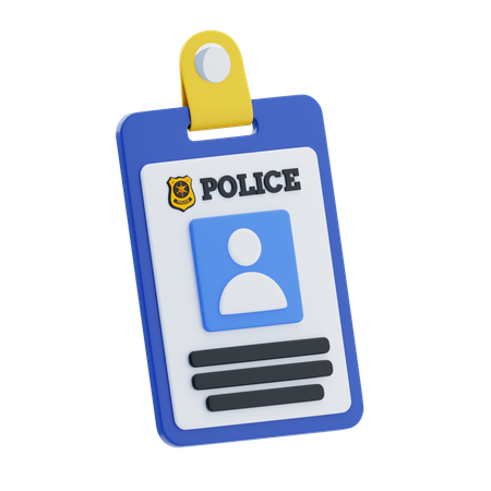 Badge nominatif de la police  3D Icon