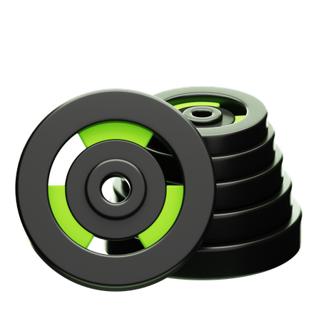 Plaques de poids en caoutchouc  3D Icon