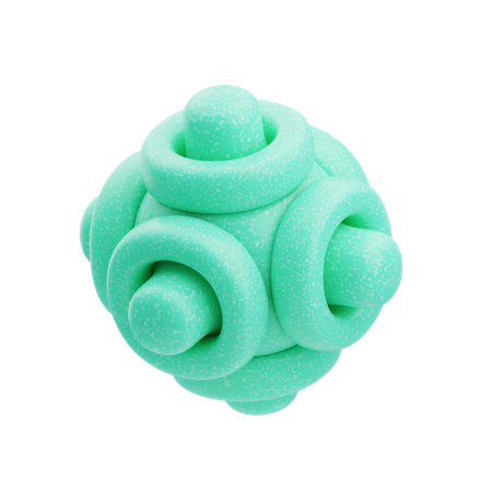 Plastic Resin Abstract Aqua Flower Shape  3D Icon