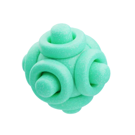Plastic Resin Abstract Aqua Flower Shape  3D Icon