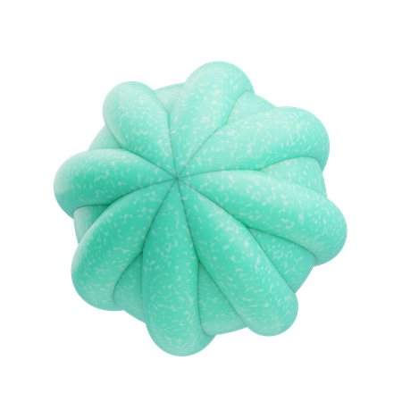 Plastic Resin Abstract Aqua Padded Cube  3D Icon