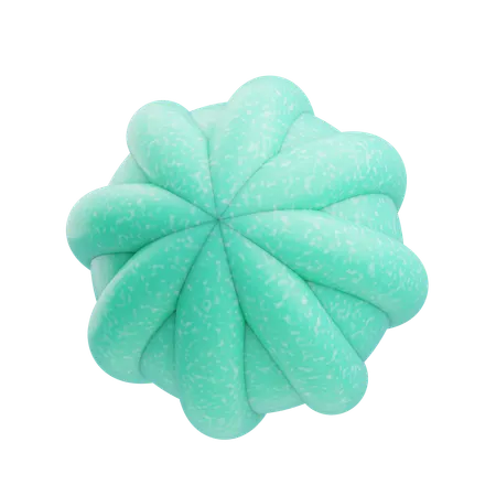 Plastic Resin Abstract Aqua Padded Cube  3D Icon