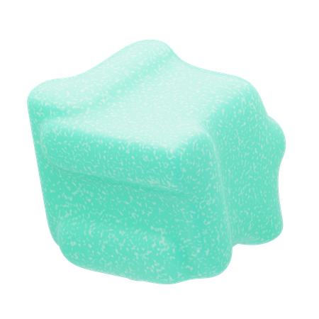 Plastic Resin Abstract Aqua Soft Star Block  3D Icon